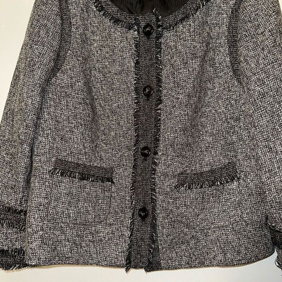 The Limited Women’s Gray Black Tweed Blazer Jacket Large EUC - Picture 2 of 12